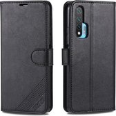 Voor Huawei Nova 6 AZNS Schapenvacht Textuur Horizontale Flip Leren Case met Houder & Kaartsleuven & Portemonnee (Zwart)