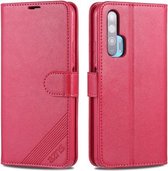 Voor Huawei Honor 20 Pro AZNS Schapenvacht Textuur Horizontale Flip Leren Case met Houder & Kaartsleuven & Portemonnee (Rood)