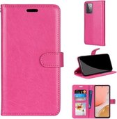 Voor Samsung Galaxy A72 5G Pure Kleur Horizontale Flip PU Leren Case met Houder & Kaartsleuven & Portemonnee & Fotolijst (Rose Rood)