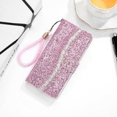 Voor Samsung Galaxy S20 FE Glitter Poeder Horizontale Flip Leren Case met Kaartsleuven & Houder & Lanyard (Roze)