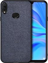 Voor Galaxy A10s schokbestendige stoffen textuur PC + TPU beschermhoes (blauw)