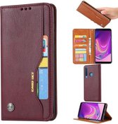 Kneed Skin Texture Horizontale Flip Leren Case voor Samsung A9 2018, met Fotolijst & Houder & Kaartsleuven & Portemonnee (Wijnrood)