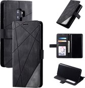 Voor Samsung Galaxy S9 Plus Skin Feel Splicing Horizontale Flip Leather Case met houder & kaartsleuven & portemonnee & fotolijst (zwart)