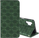 Voor Samsung Galaxy A32 5G Lucky Flowers Embossing Pattern Magnetische Horizontale Flip Leather Case met houder & kaartsleuven (groen)