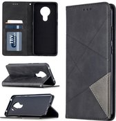 Voor Nokia 5.3 Rhombus Texture Horizontale Flip Magnetische Leren Case met Houder & Kaartsleuven & Portemonnee (Zwart)