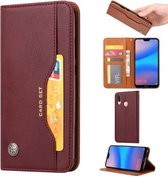Kneed Skin Texture Horizontale Flip Leren Case voor Huawei Enjoy 9 Plus / Y9 2019, met Fotolijst & Houder & Kaartsleuven & Portemonnee (Wijnrood)