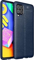 Voor Samsung Galaxy F62 / M62 Litchi Texture TPU schokbestendig hoesje (blauw)