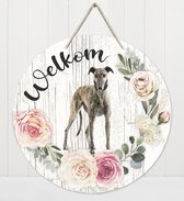 Welkom - Greyhound | Muurdecoratie - Bordje Hond