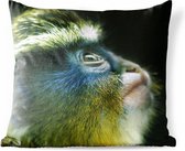 Buitenkussens - Tuin - Close-up van een aap op een zwarte achtergrond - 40x40 cm