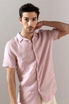 Sissy-Boy - Roze linnen overhemd met korte mouw
