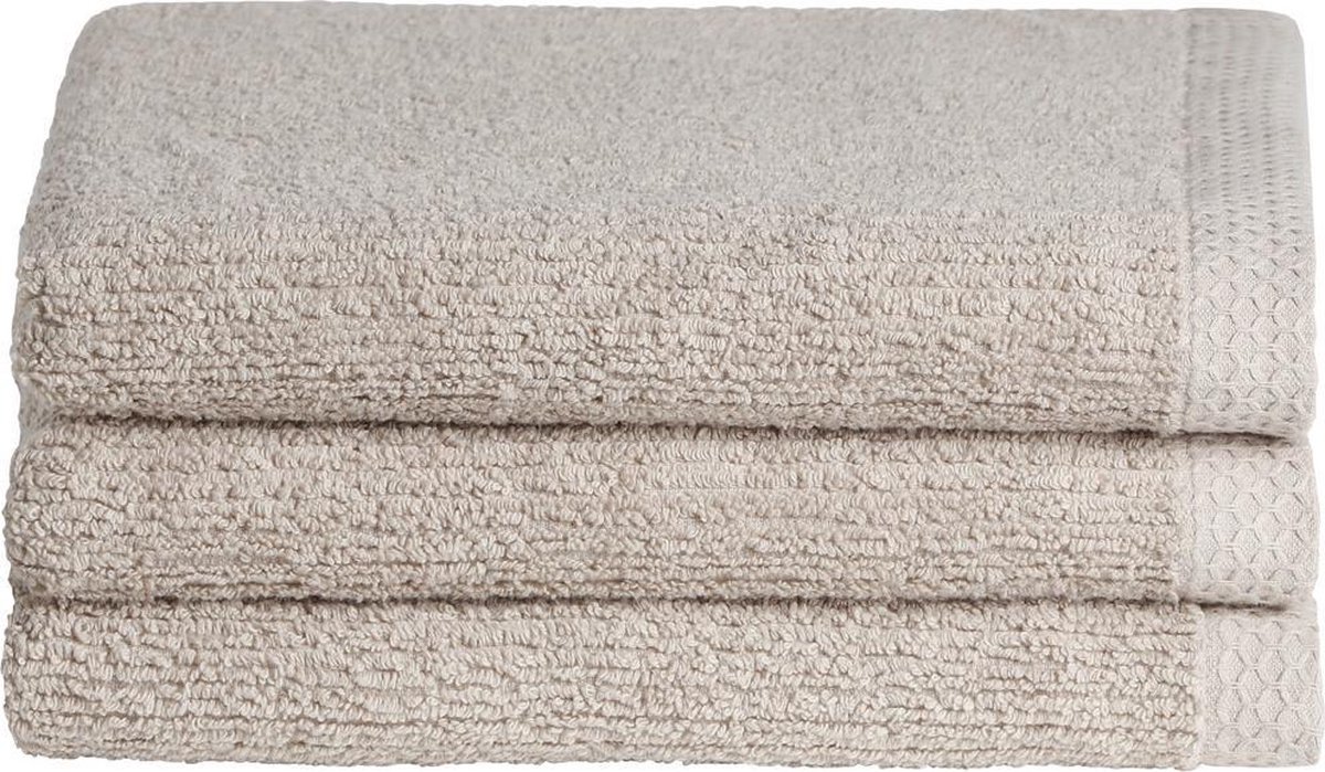 Seahorse Ridge handdoeken 60x110 cm - Set van 5 - Licht grijs