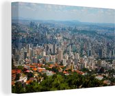 Canvas Schilderij Luchtfoto van het zuiden van Belo Horizonte in Brazilië - 120x80 cm - Wanddecoratie