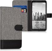 kwmobile telefoonhoesje voor Google Pixel 2 XL - Hoesje met pasjeshouder in grijs / zwart - Case met portemonnee
