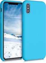 kwmobile telefoonhoesje voor Apple iPhone XS - Hoesje met siliconen coating - Smartphone case in ijsblauw