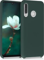 kwmobile telefoonhoesje geschikt voor Huawei P30 Lite - Hoesje met siliconen coating - Smartphone case in mosgroen