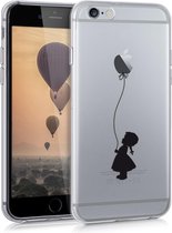 kwmobile telefoonhoesje voor Apple iPhone 6 / 6S - Hoesje voor smartphone in zwart / transparant - Meisje met Ballon design
