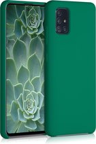 kwmobile telefoonhoesje voor Samsung Galaxy A51 - Hoesje met siliconen coating - Smartphone case in smaragdgroen