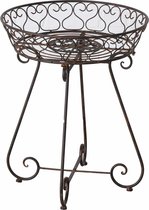 Ronde bijzettafel/plantenstandaard roestbruin Avis 61 cm - plantenhouder/plantentafel/oppottafel