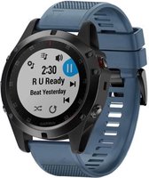 Shop4 - Garmin Fenix 5X Bandje (ook Plus) - Siliconen Donker Grijs