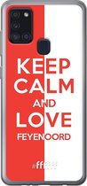 6F hoesje - geschikt voor Samsung Galaxy A21s -  Transparant TPU Case - Feyenoord - Keep calm #ffffff