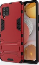 Samsung Galaxy A42 5G Hoesje - Mobigear - Armor Stand Serie - Hard Kunststof Backcover - Rood - Hoesje Geschikt Voor Samsung Galaxy A42 5G