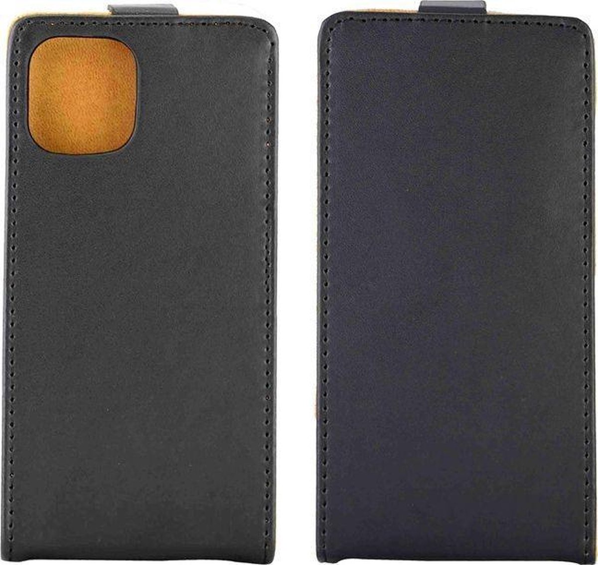 Mobigear Telefoonhoesje geschikt voor Apple iPhone 12 Mini Hoesje | Mobigear Business Flipcase | Pasjeshouder voor 1 Pasje | Telefoonhoesje voor Pinpas / OV Kaart / Rijbewijs - Zwart
