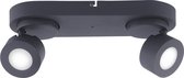 LED Plafondspot WiZ - Smart LED - Nitron Sanca - 6W - Aanpasbare Kleur - 2-lichts - Rechthoek - Mat Zwart - Aluminium