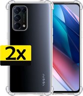 Oppo Find X3 Lite Hoesje Transparant Shockproof Case - Oppo Find X3 Lite Case Hoesje - Oppo Find X3 Lite Hoes Cover Transparant - 2 Stuks