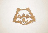 Wanddecoratie - Hond - Pomeriaan 1 - M - 60x77cm - Eiken - muurdecoratie - Line Art