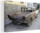 Une toile cubaine oldtimer abandonnée 180x120 cm - Tirage photo sur toile (Décoration murale salon / chambre) XXL / Groot format!