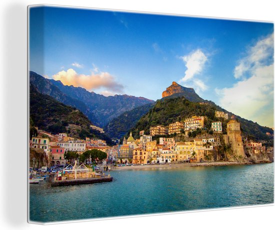 Foto: Canvas schilderij de cetara op de amalfikust 60x40 cm wanddecoratie