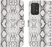 iMoshion Slangenprint Booktype Samsung Galaxy A72 hoesje - Wit