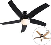 Ventilateur De Plafond FARO BARCELONA Chicago - Noir Avec Télécommande Et Ampoule E27