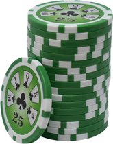 Royal Flush Poker Chips 25 groen (25 stuks)- pokerchips-pokerfiches-ABS chips-pokerspel-pokerset-poker set
