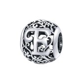 Letter E romantisch bedel | alfabet bead | Zilverana | geschikt voor Biagi , Pandora , Trollbeads armband | 925 zilver