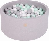 Ronde Ballenbak set incl 300 ballen 90x40cm - Licht Grijs: Wit, Grijs, Mint