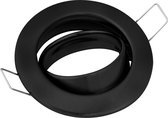 Spot Armatuur GU10 - Inbouw Rond - Mat Zwart Aluminium - Kantelbaar Ø82mm