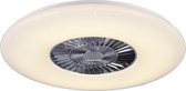 LED Plafondlamp met Ventilator - Plafondventilator - Trinon Vison - 60W - Rond - Mat Chroom - Kunststof