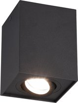 LED Plafondspot - Trinon Bisqy - GU10 Fitting - 1-lichts - Vierkant - Mat Zwart - Aluminium