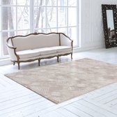 Flycarpets Balos Geruit Vintage Vloerkleed - 200x290cm - Beige