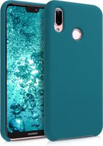 kwmobile telefoonhoesje voor Huawei P20 Lite - Hoesje met siliconen coating - Smartphone case in mat petrol