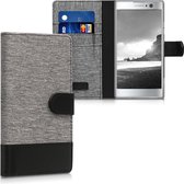 kwmobile telefoonhoesje voor Sony Xperia XA2 - Hoesje met pasjeshouder in grijs / zwart - Case met portemonnee