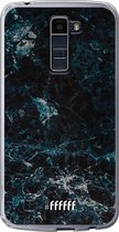 LG K10 (2016) Hoesje Transparant TPU Case - Dark Blue Marble #ffffff