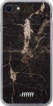 6F hoesje - geschikt voor iPhone 8 - Transparant TPU Case - Dark Golden Marble #ffffff