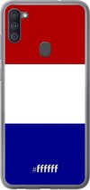 Samsung Galaxy A11 Hoesje Transparant TPU Case - Nederlandse vlag #ffffff