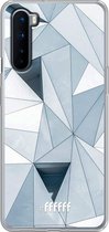 OnePlus Nord Hoesje Transparant TPU Case - Mirrored Polygon #ffffff