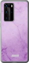 Huawei P40 Pro Hoesje Transparant TPU Case - Lilac Marble #ffffff