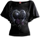 Spiral Top -L- RAVEN HEART Zwart