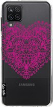 Casetastic Samsung Galaxy A12 (2021) Hoesje - Softcover Hoesje met Design - Doodle Heart Print