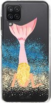 Casetastic Samsung Galaxy A12 (2021) Hoesje - Softcover Hoesje met Design - Mermaid Blonde Print
